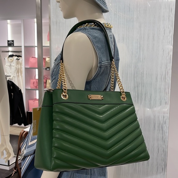 Michael Kors Whitney Women Ladies Medium Tote Shoulder Handbag Bag Purse Green - Picture 5 of 16